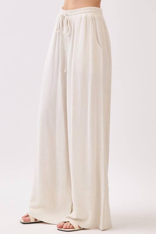 Solid Wide Leg Pants - VEP700005A