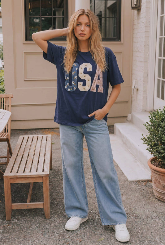 Studded USA Graphic Tee