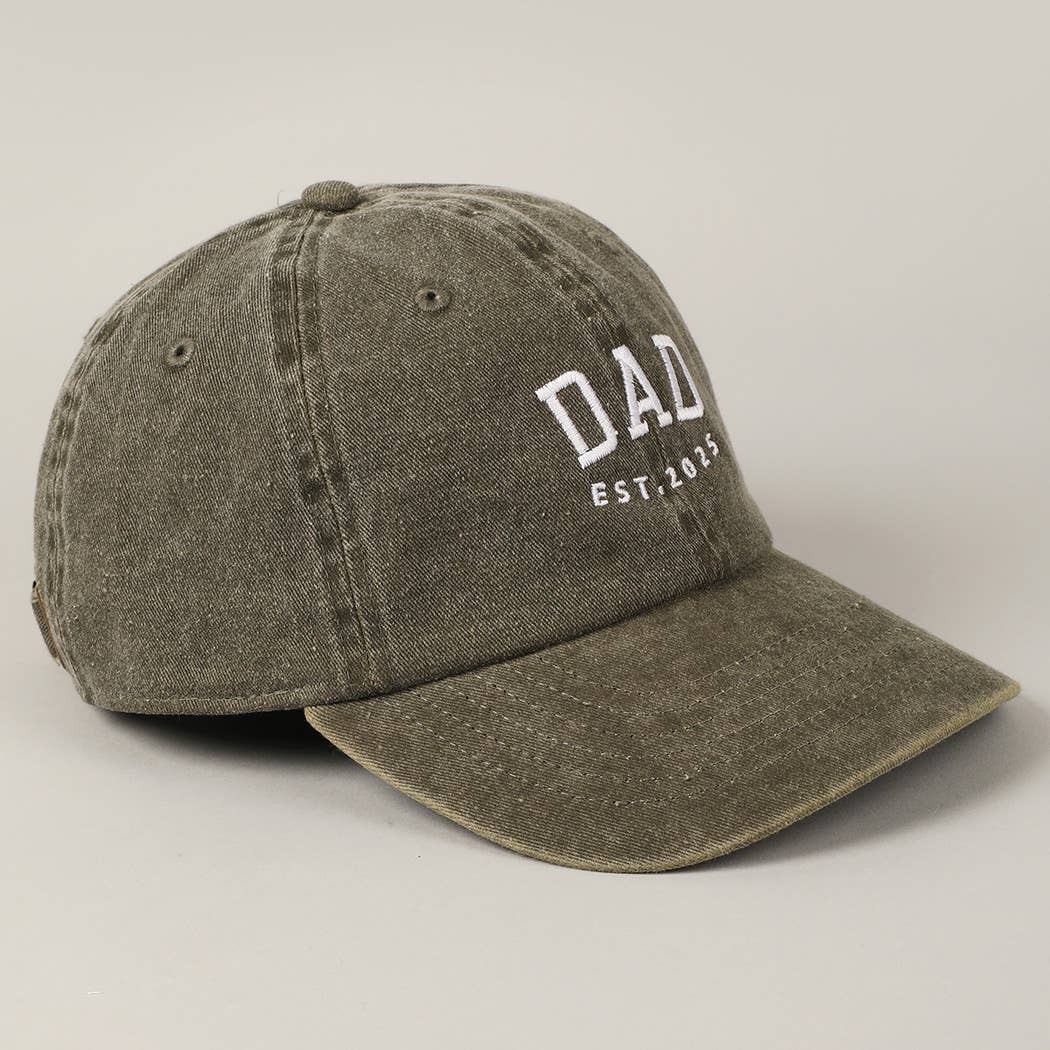 DAD EST.2025 Lettering Embroidery Baseball Cap