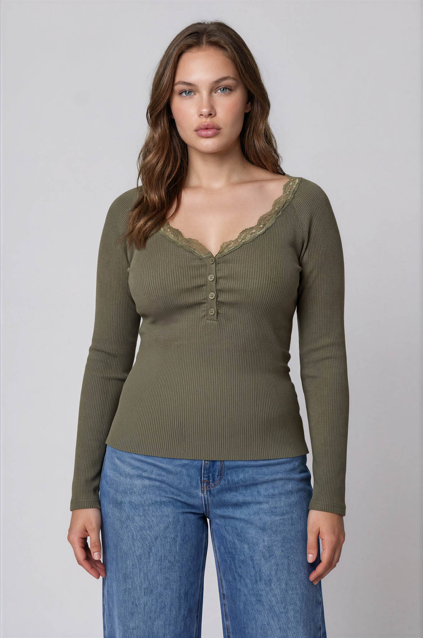 PLUS LACE SWEATER KNIT TOP