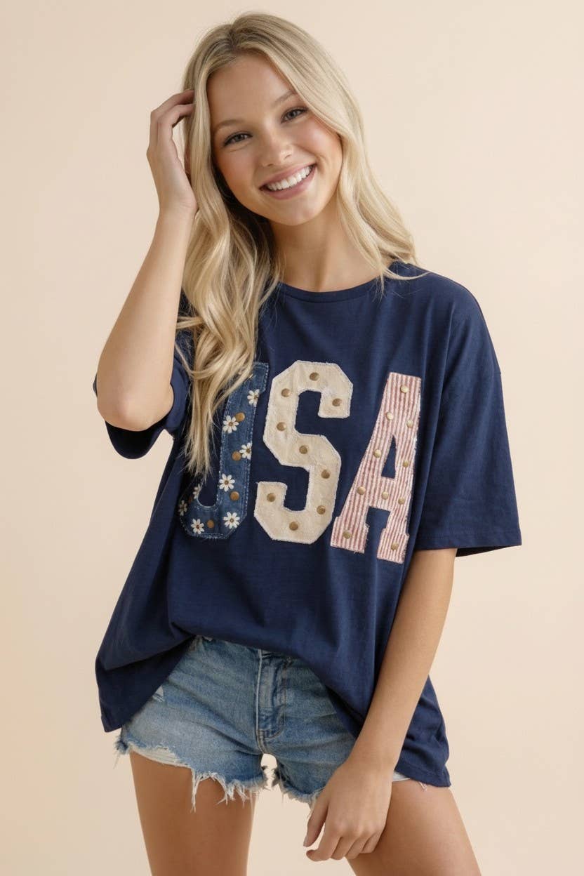 Studded USA Graphic Tee