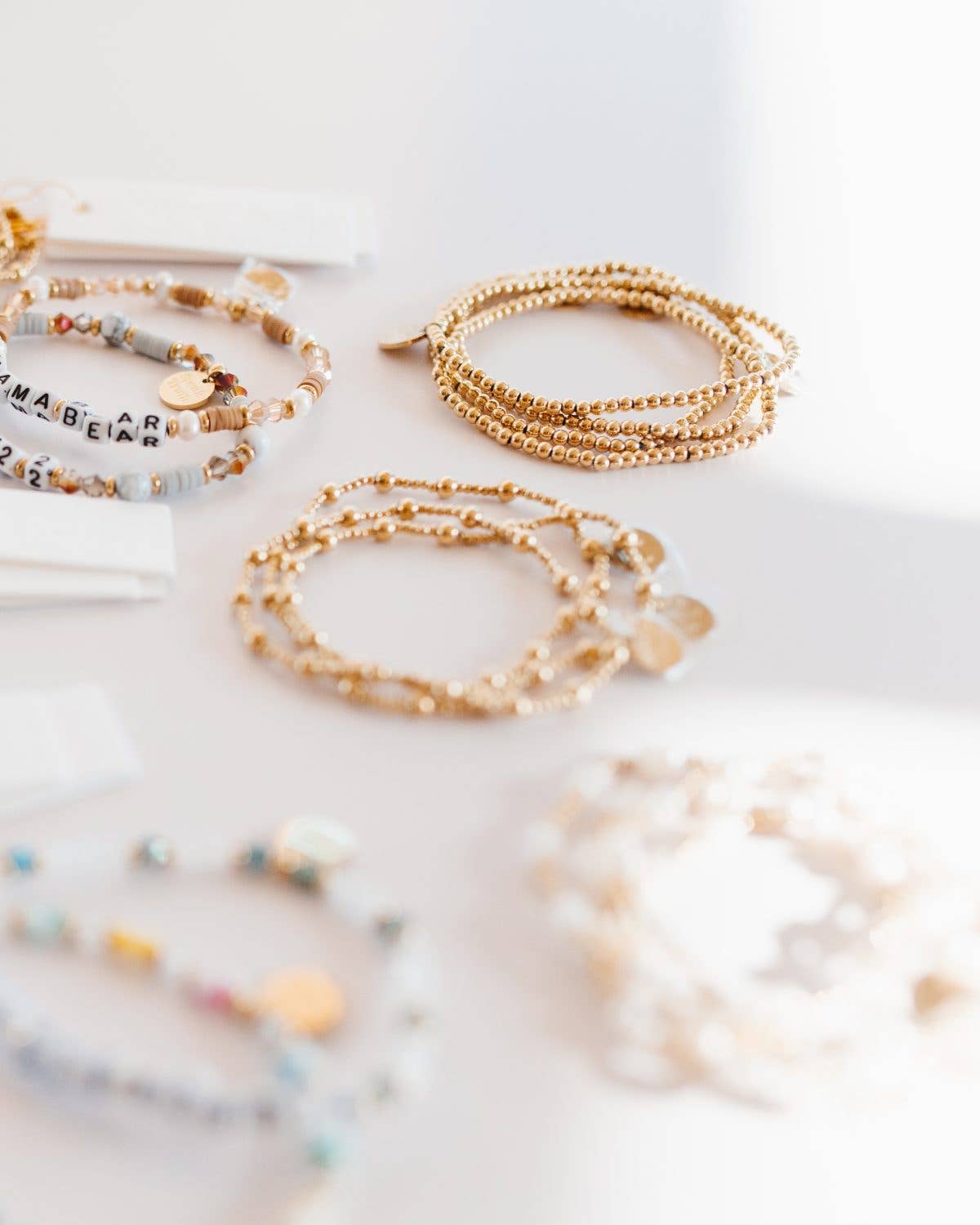 3mm Gold Bead Stacking Bracelet