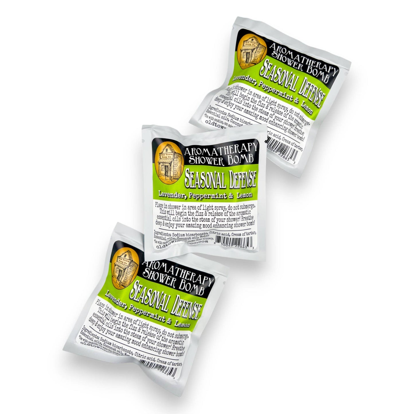 Shower Bombs/Steamer Singles -Avail in 12 Blends #1 Seller: OTSC Branded / Silver / Headache & Sinus
