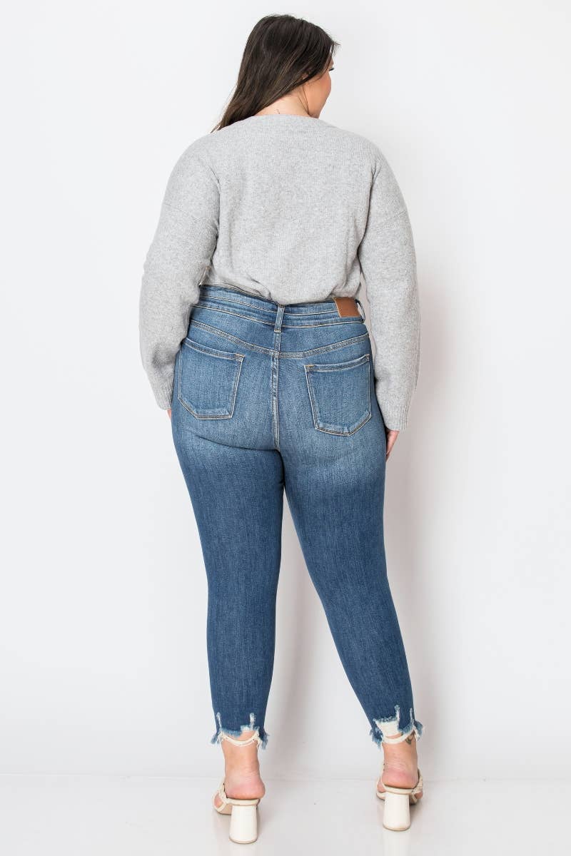 PLUS CORSET HIGH RISE ANKLE LENGTH SKINNY