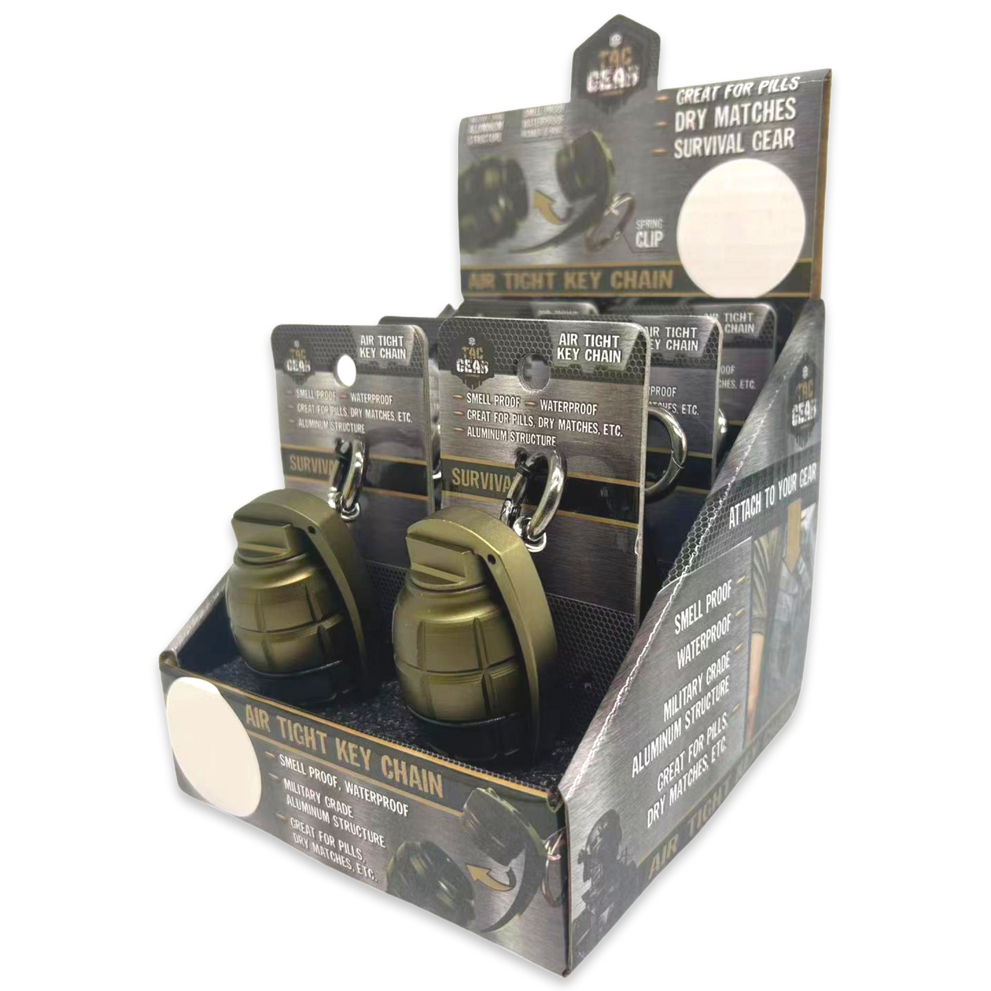 Tac Gear Grenade Air Tight Storage Key Chain