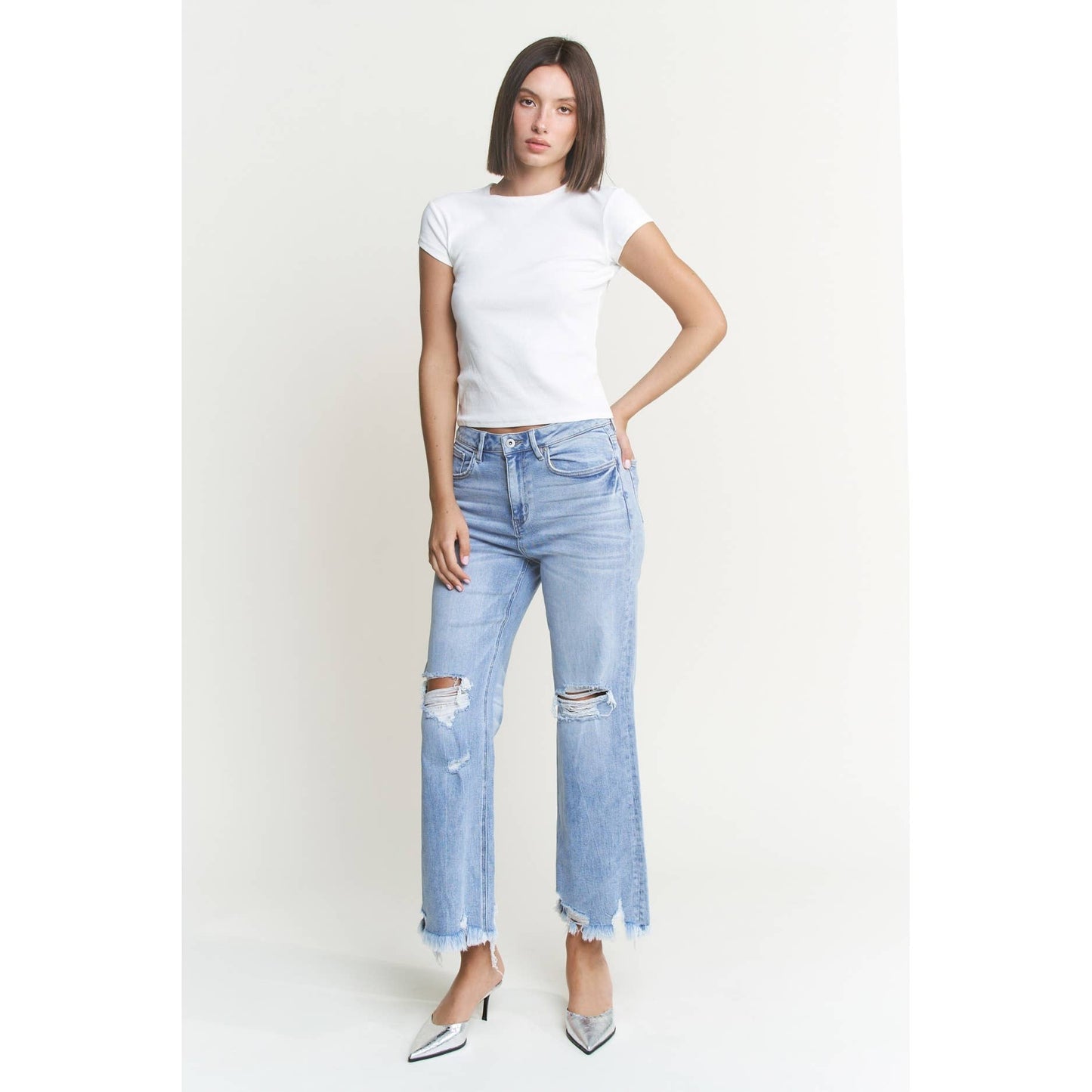 SUPER HIGH DISTRESSED JEANS