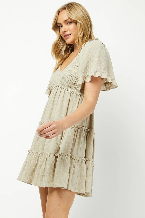 Ruffled Tiered Smocked Dress