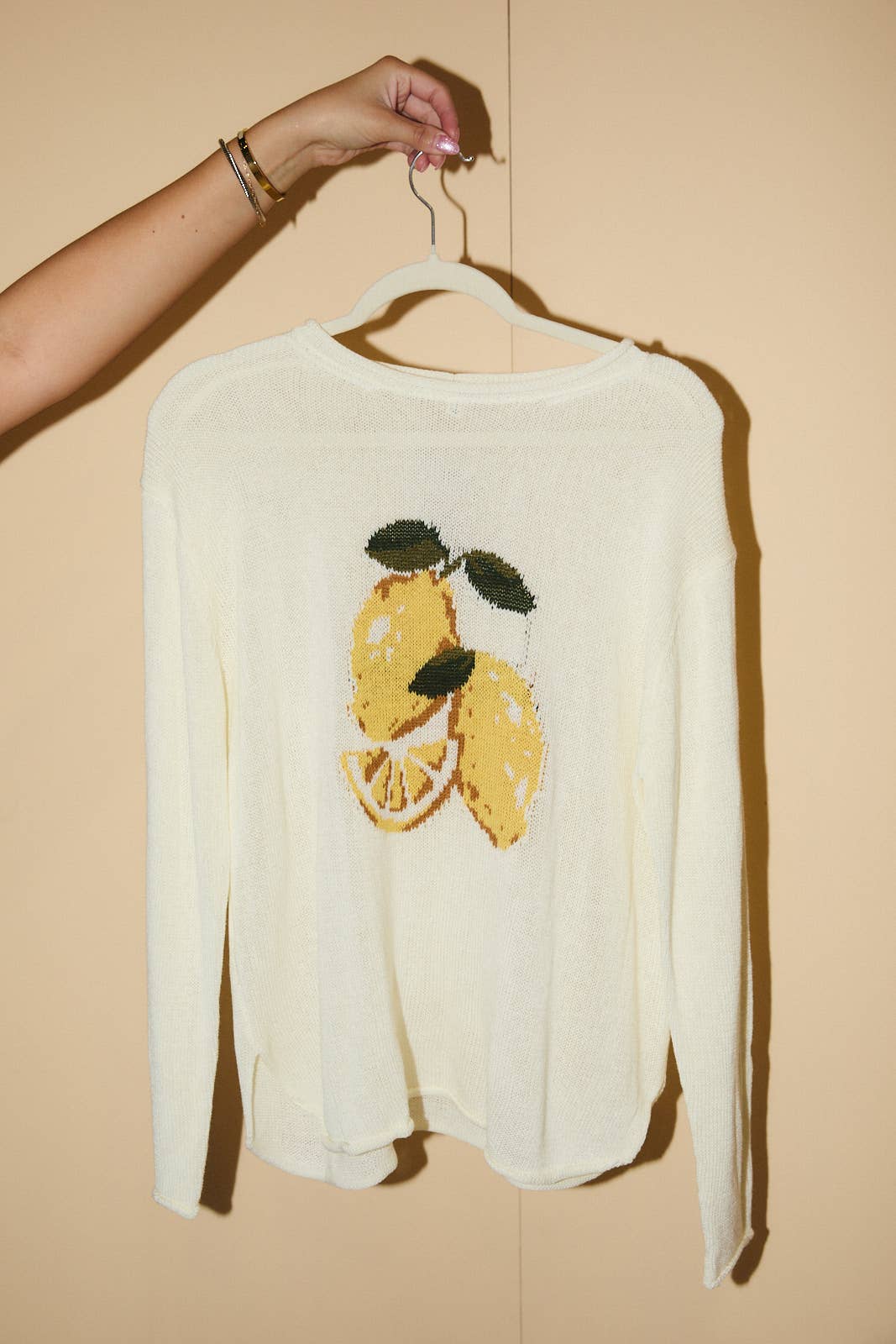 Lightweight Knit Lemon Sweater