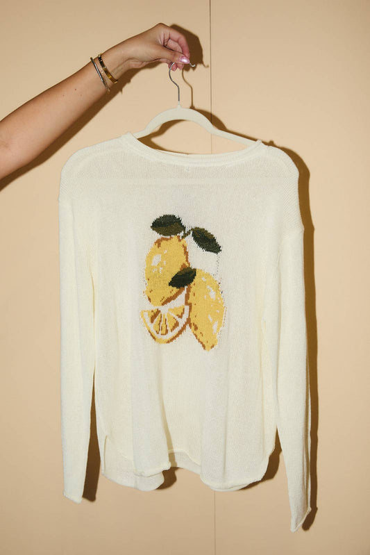 Lightweight Knit Lemon Sweater