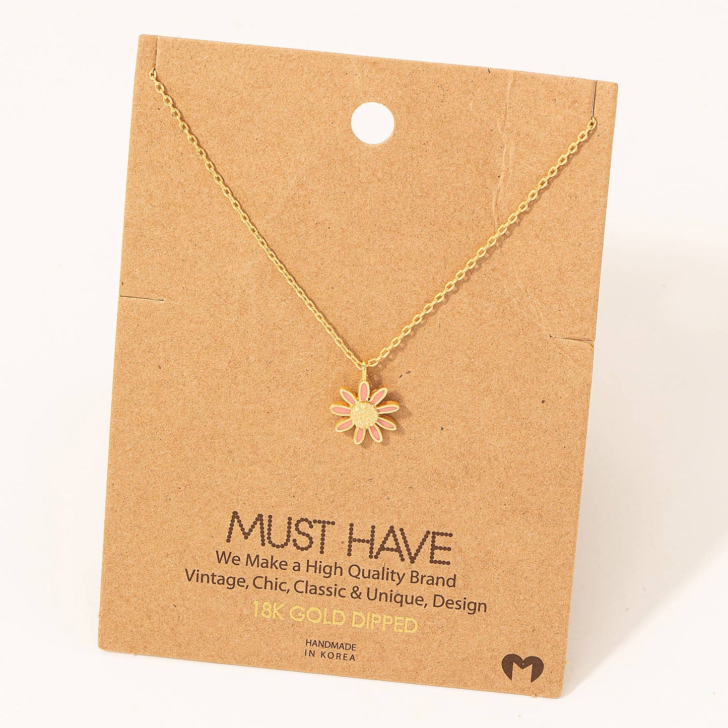 Dainty Daisy Flower Pendant Necklace