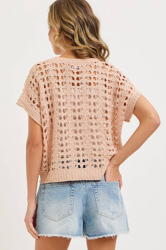 EASY CASAL EVERYDAY OPEN KNIT TOP