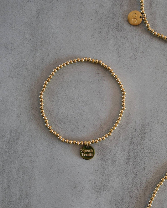 3mm Gold Bead Stacking Bracelet