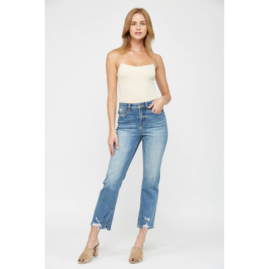 HIGH ANKLE STRAIGHT WITH SLIT