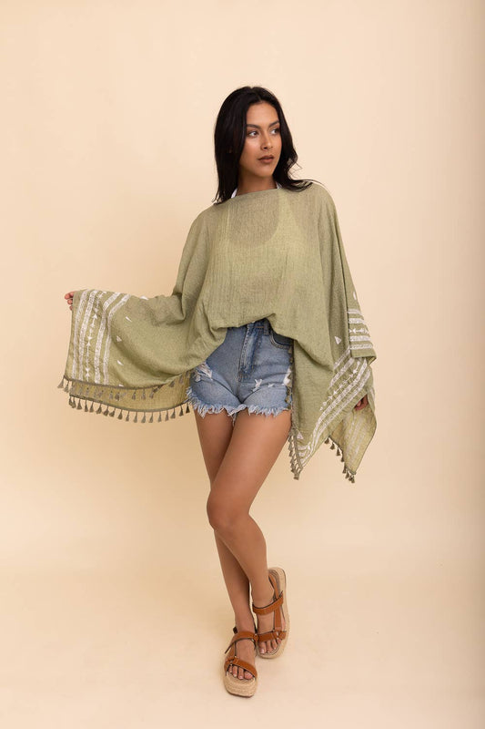 Flowy Cultural Aztec Embroidered Tunic