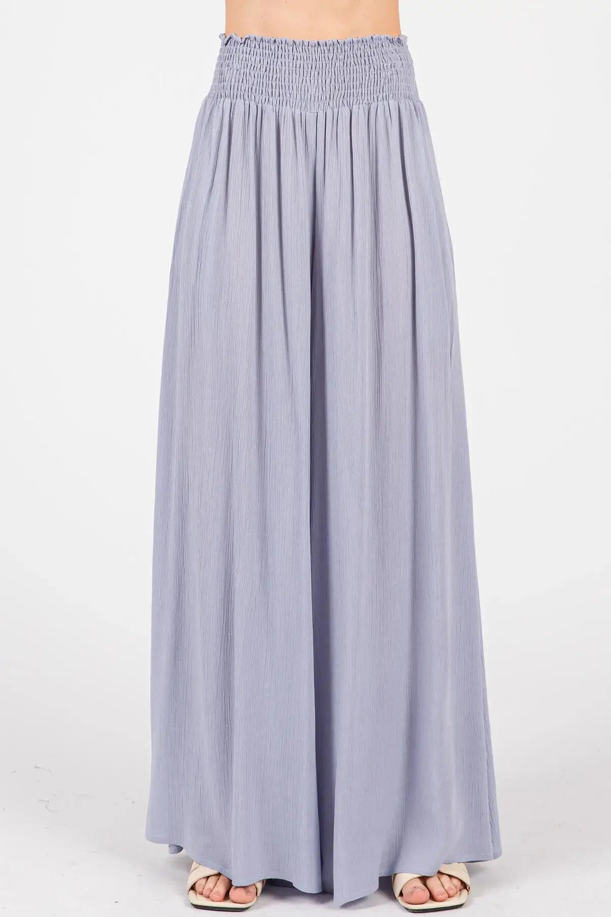 Smocked Waist Wide Leg Pants - NP16530Y