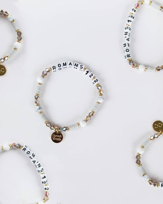 Romans 12:2 Bible Verse Beaded Word Bracelet