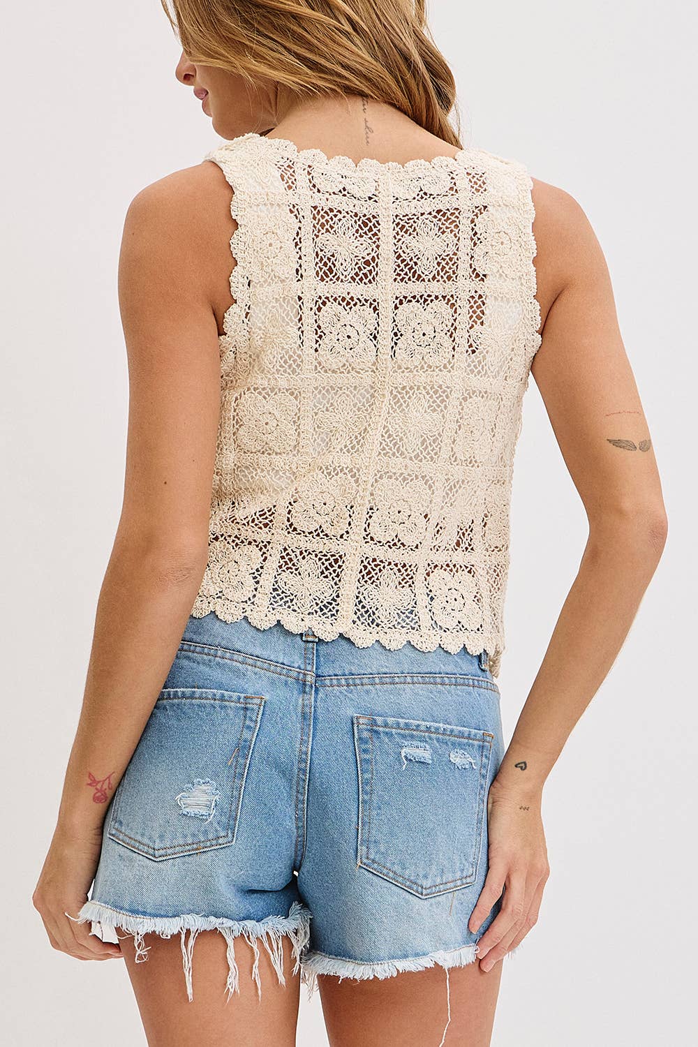 FLORALCROCHET LACE VEST