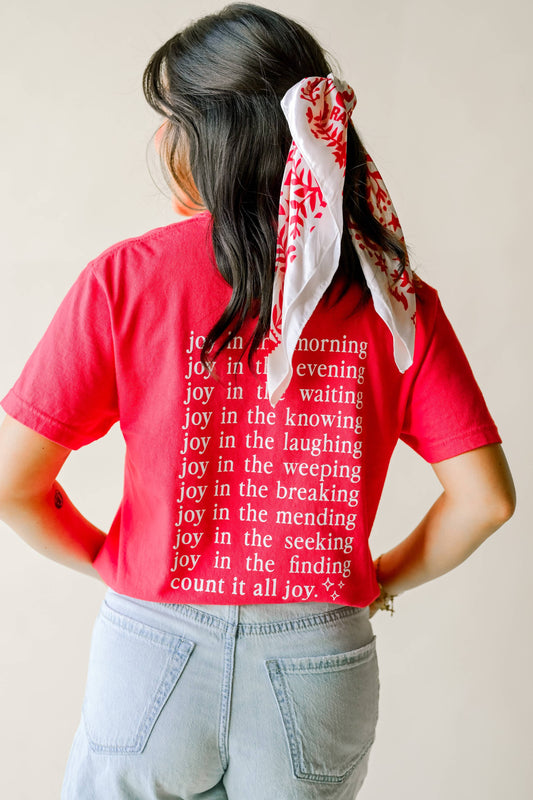 Count It All Joy Tee - Cherry Red