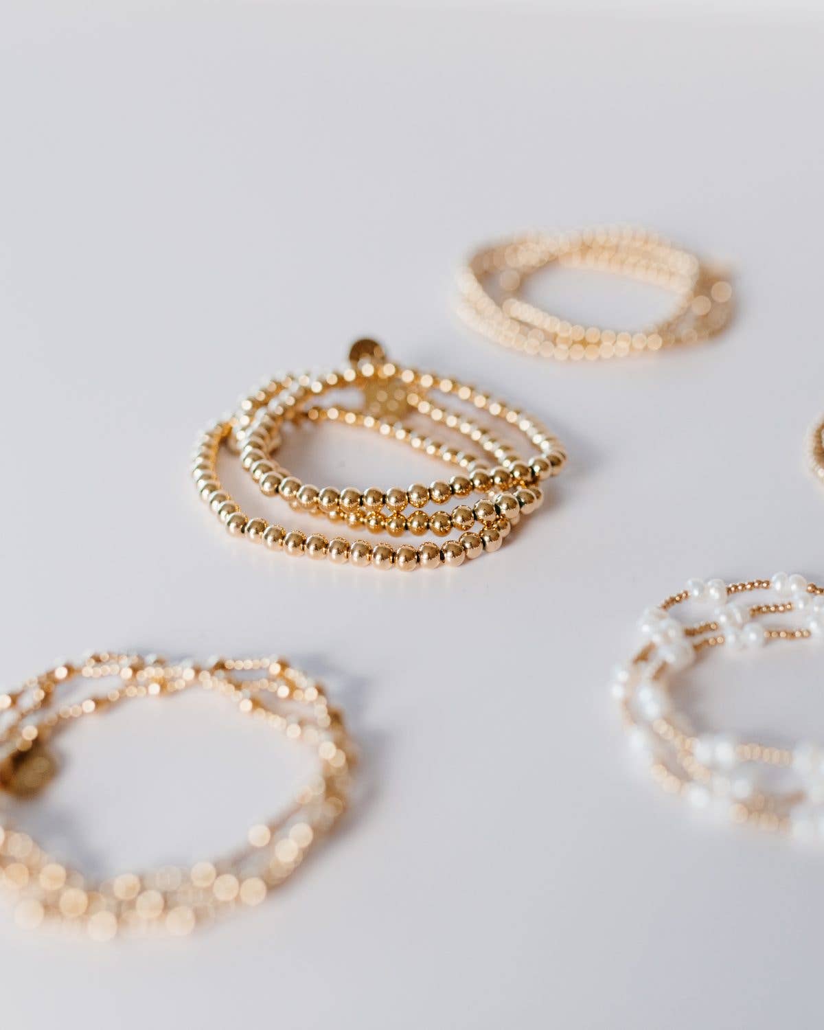 4mm Gold Bead Stacking Bracelet