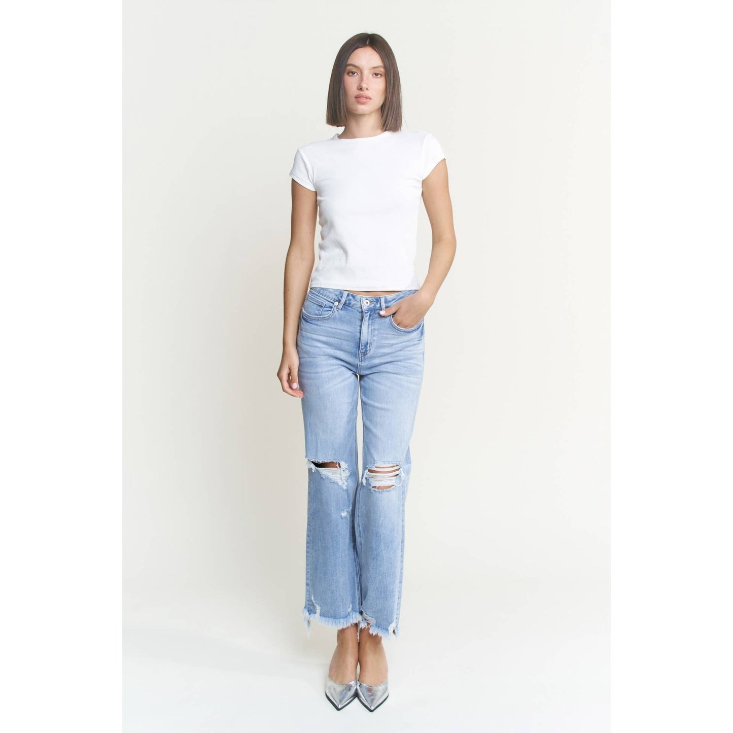 SUPER HIGH DISTRESSED JEANS