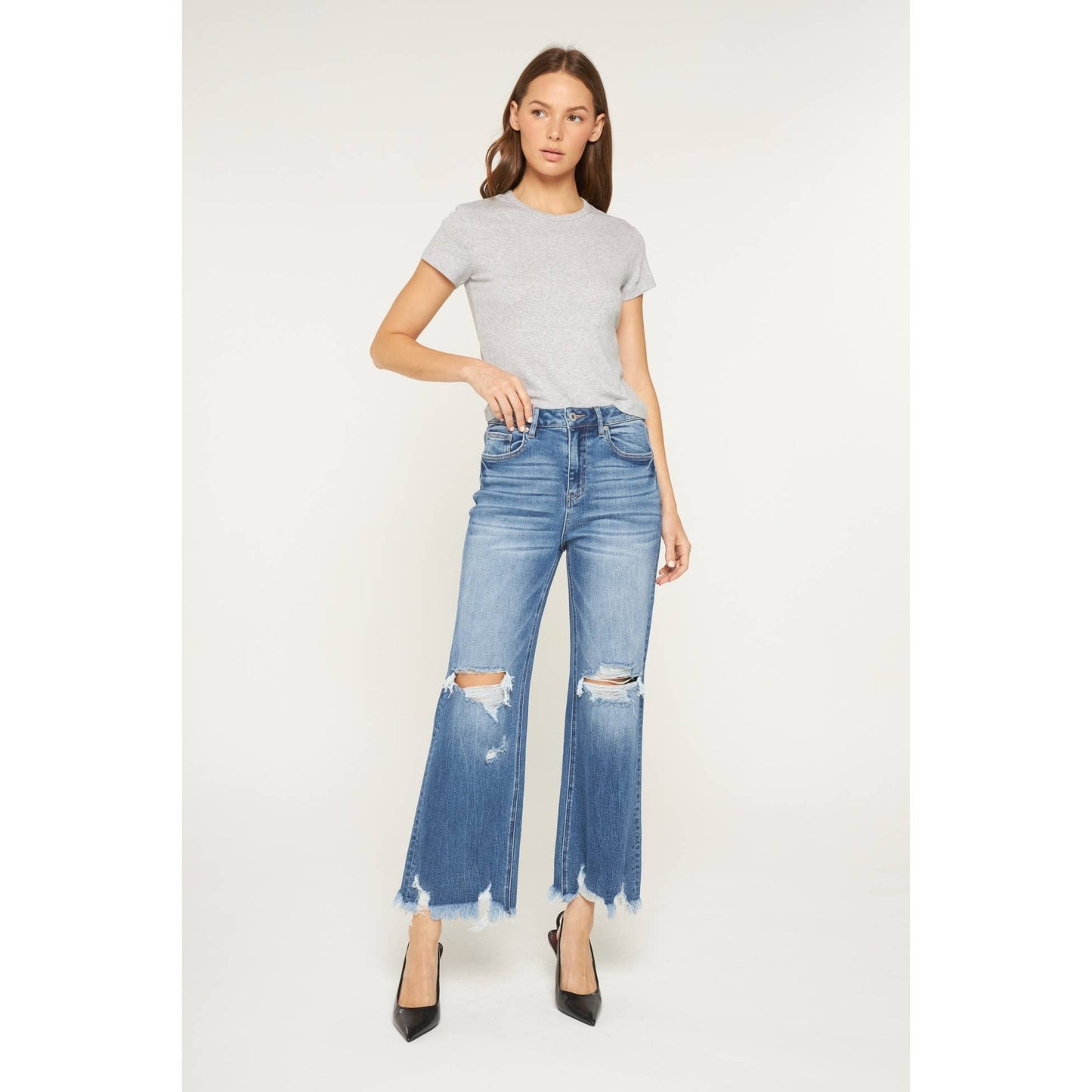 SUPER HIGH DISTRESSED JEANS
