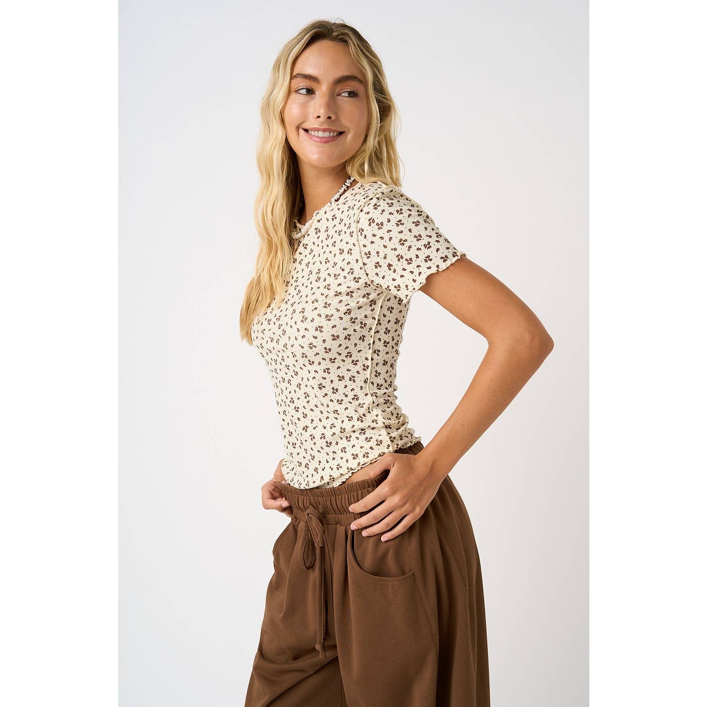 DITSY FLORAL RUFFLE TOP
