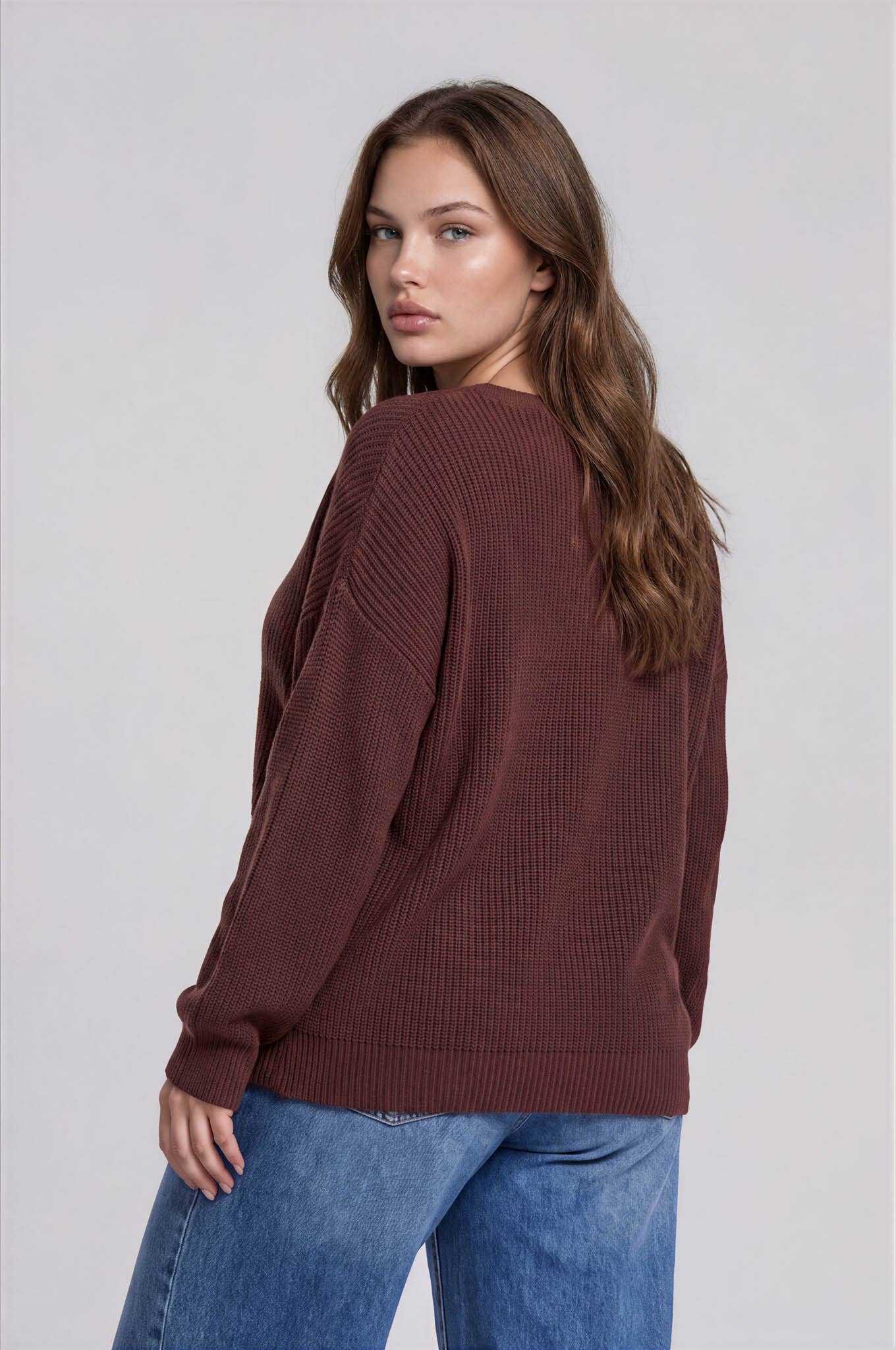 PLUS  LONG SLEEVE KNIT SWEATER