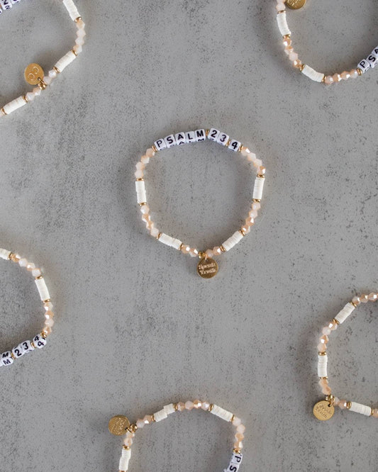 Psalm 23:4 Bible Verse Beaded Word Bracelet