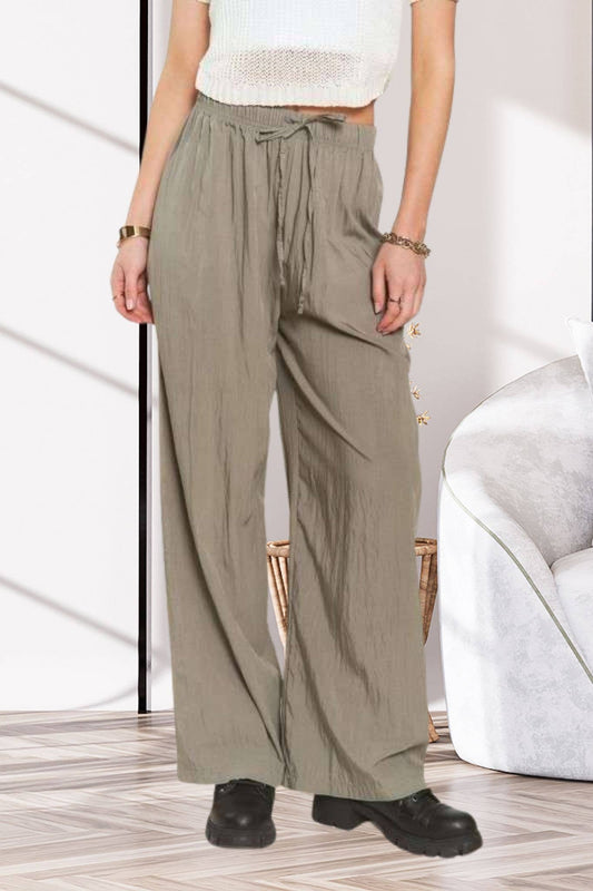 High Rise Flowy Wide Leg Pants