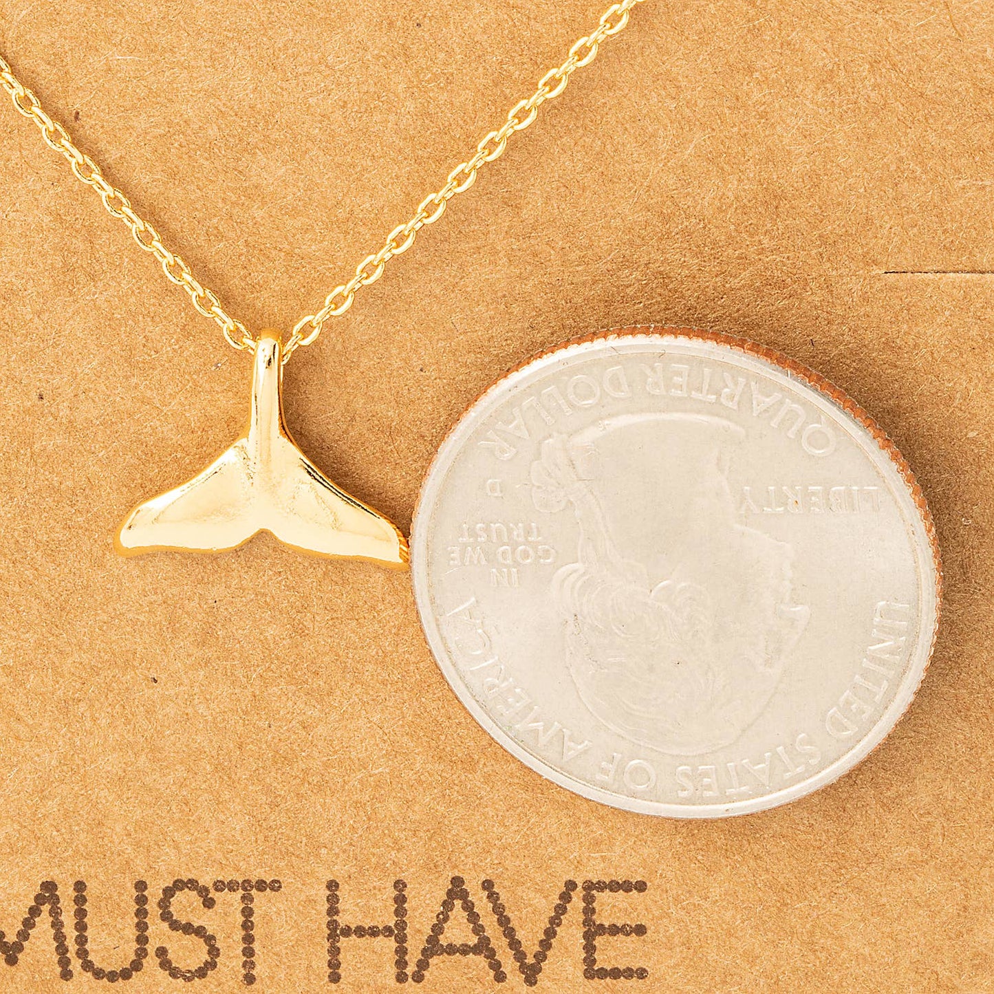 Gold Dipped Fish Tail Pendant Necklace