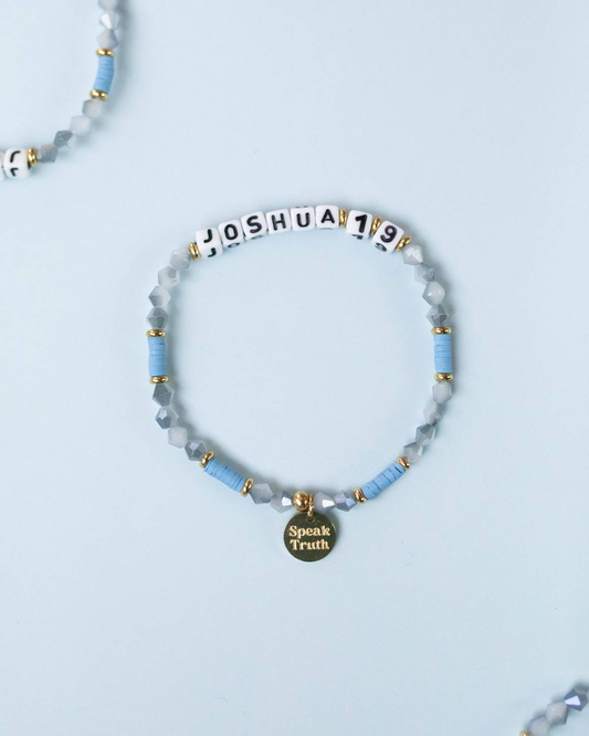 Joshua 1:9 Bible Verse Beaded Word Bracelet