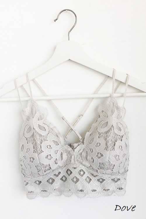 Plus Scalloped Lace Bralette