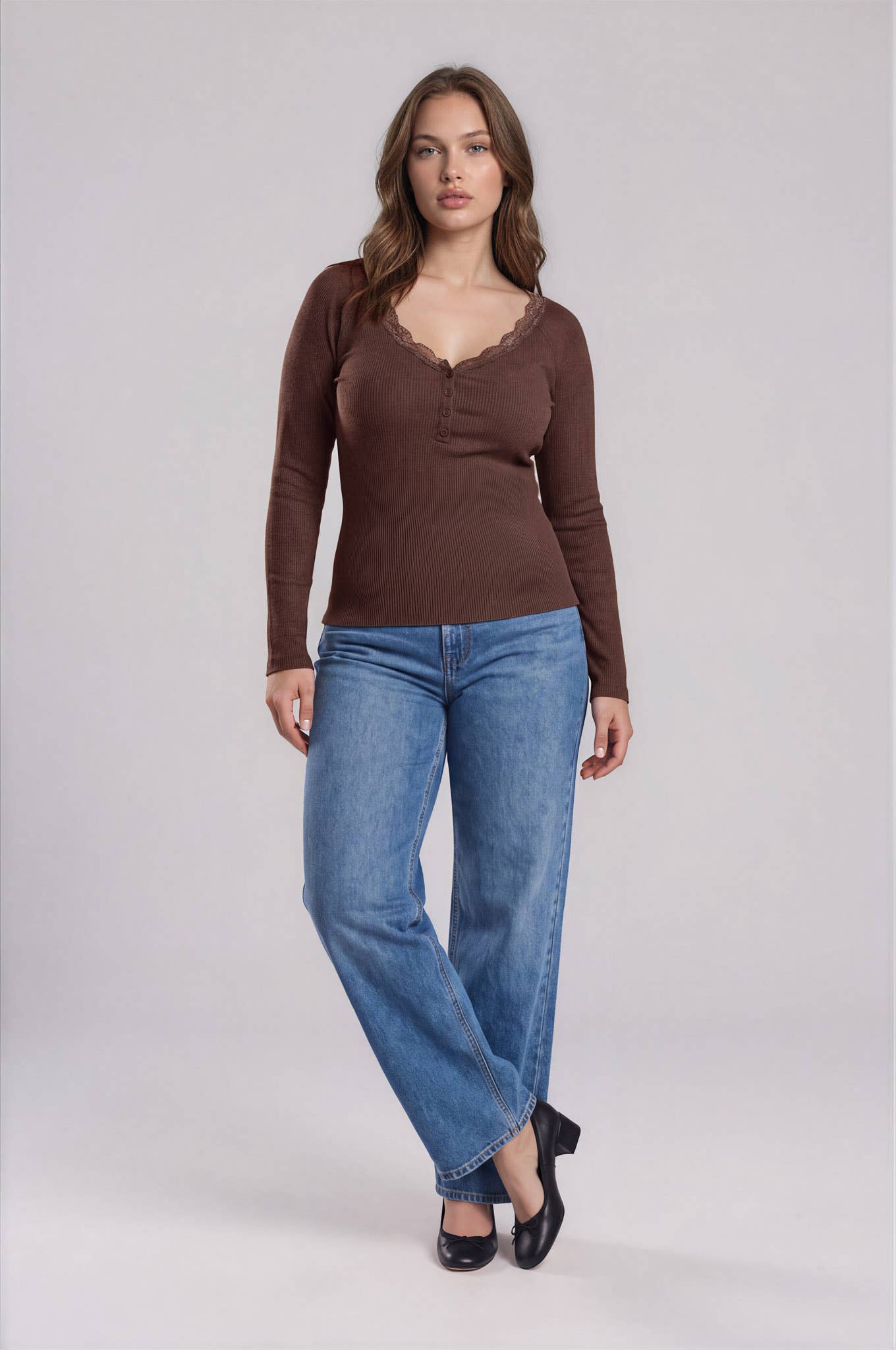 PLUS LACE SWEATER KNIT TOP