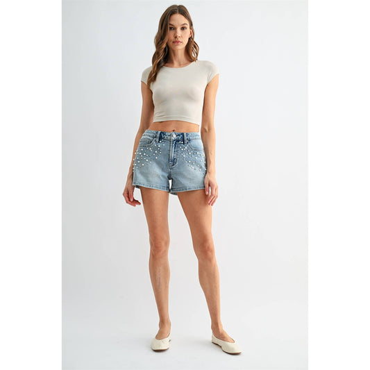 HIGH-RISE SHORTS EMBELLISHED