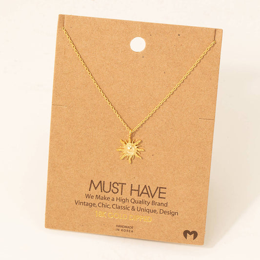 Mini Sun Pendant Necklace