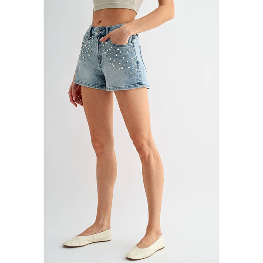 HIGH-RISE SHORTS EMBELLISHED