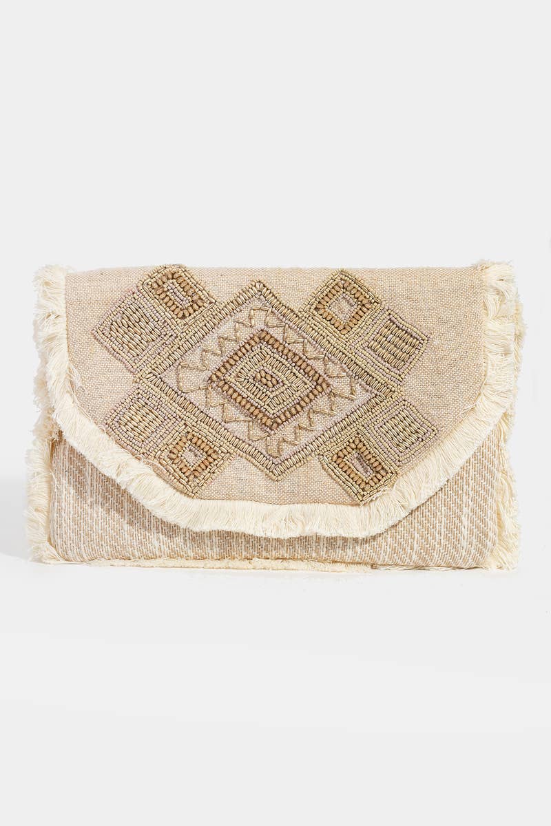 Boho Beaded Pattern Envelope Bag