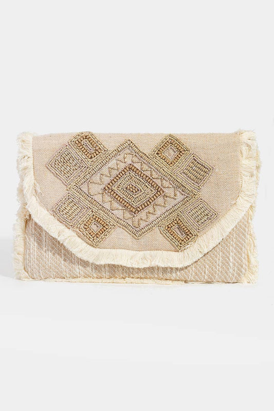 Boho Beaded Pattern Envelope Bag