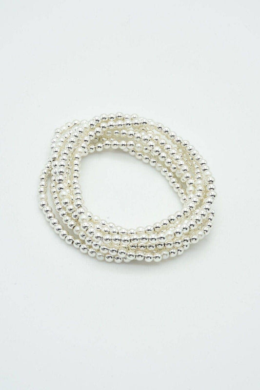 7 Piece CCB Pearl Stretch Bracelet Set