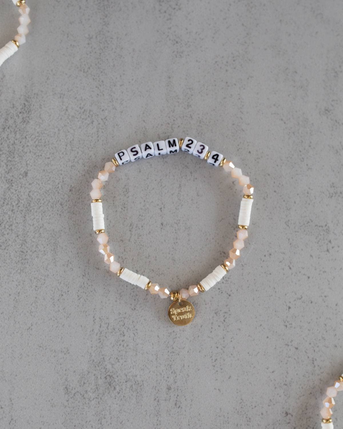 Psalm 23:4 Bible Verse Beaded Word Bracelet