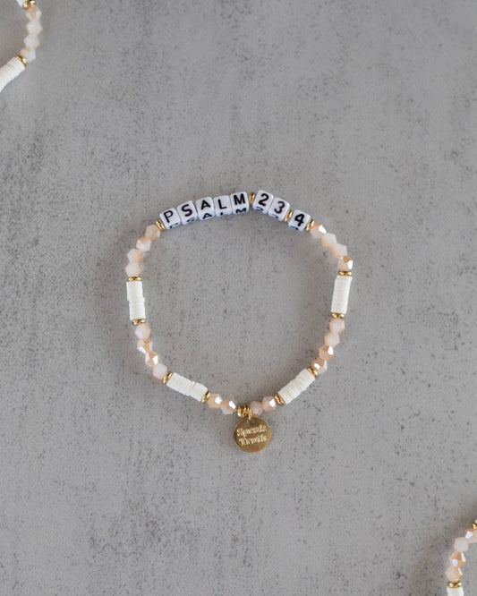 Psalm 23:4 Bible Verse Beaded Word Bracelet
