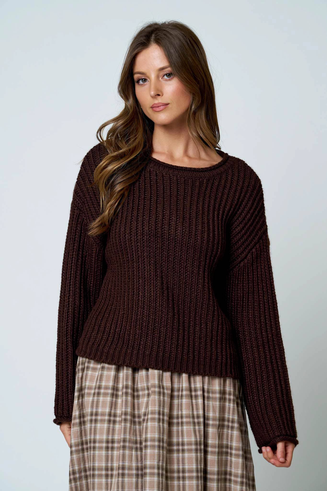 RAW EDGE KNIT SWEATER