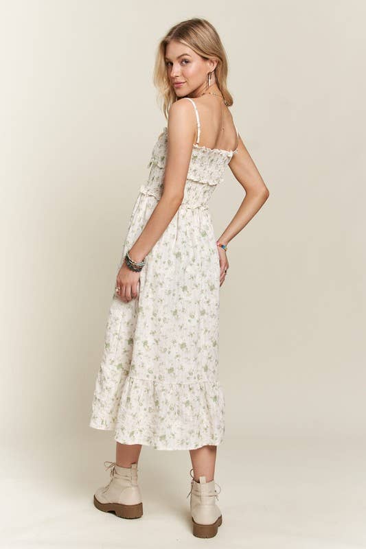 RUFFLED TOP MIDI DRESS - CED3622