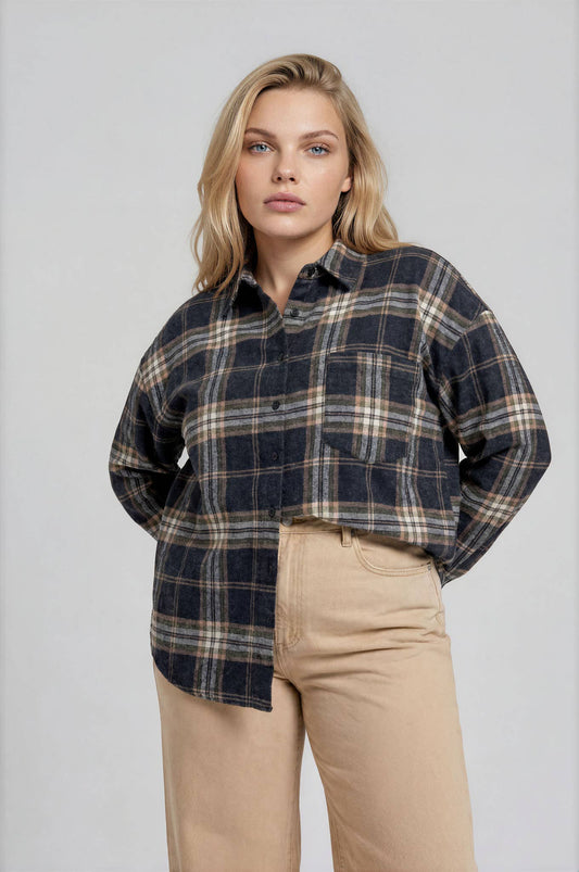 PLUS PLAID BUTTON SHIRT