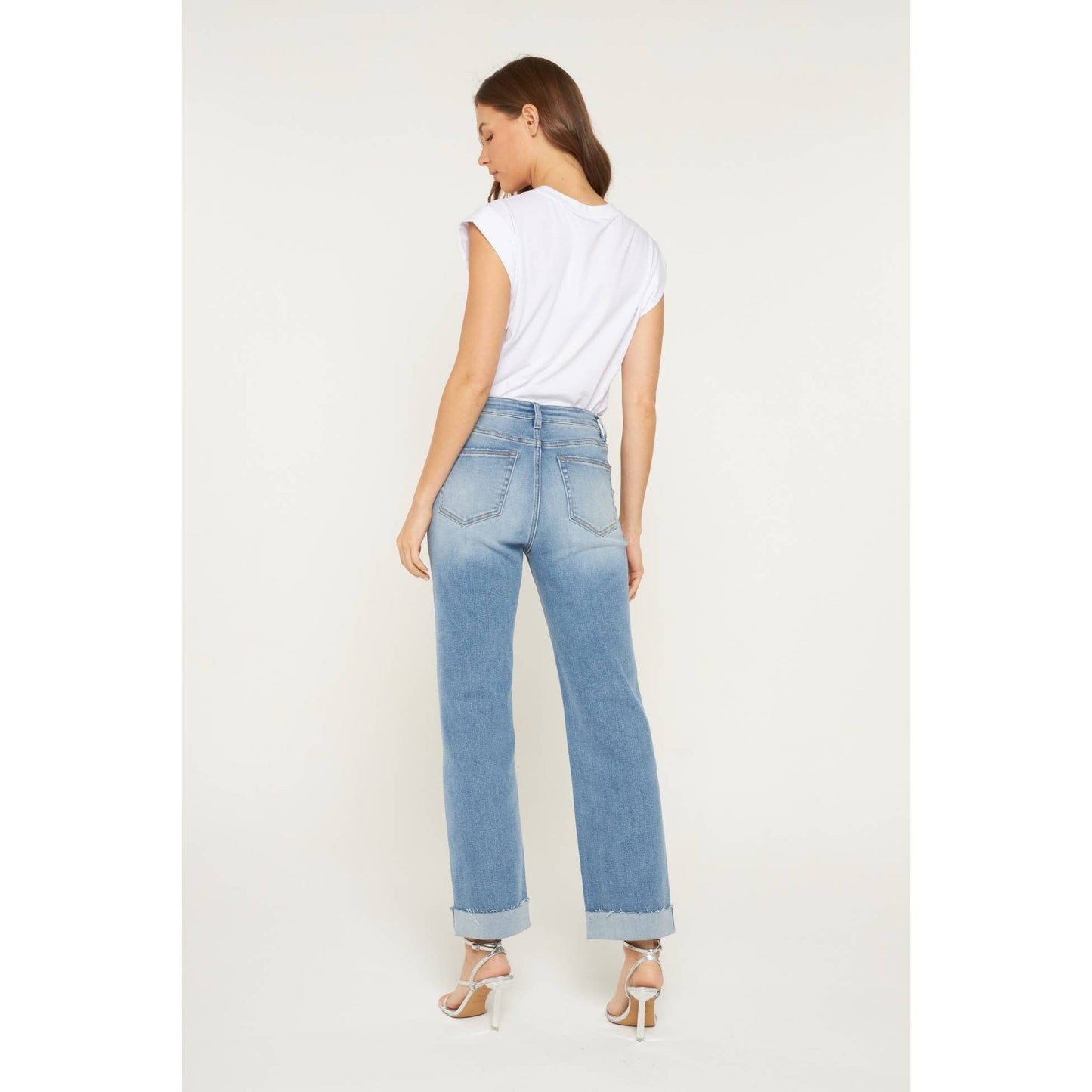HIGH RISE STRAIGHT LEG WITH CUFFED HEM
