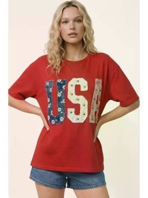 Studded USA Graphic Tee