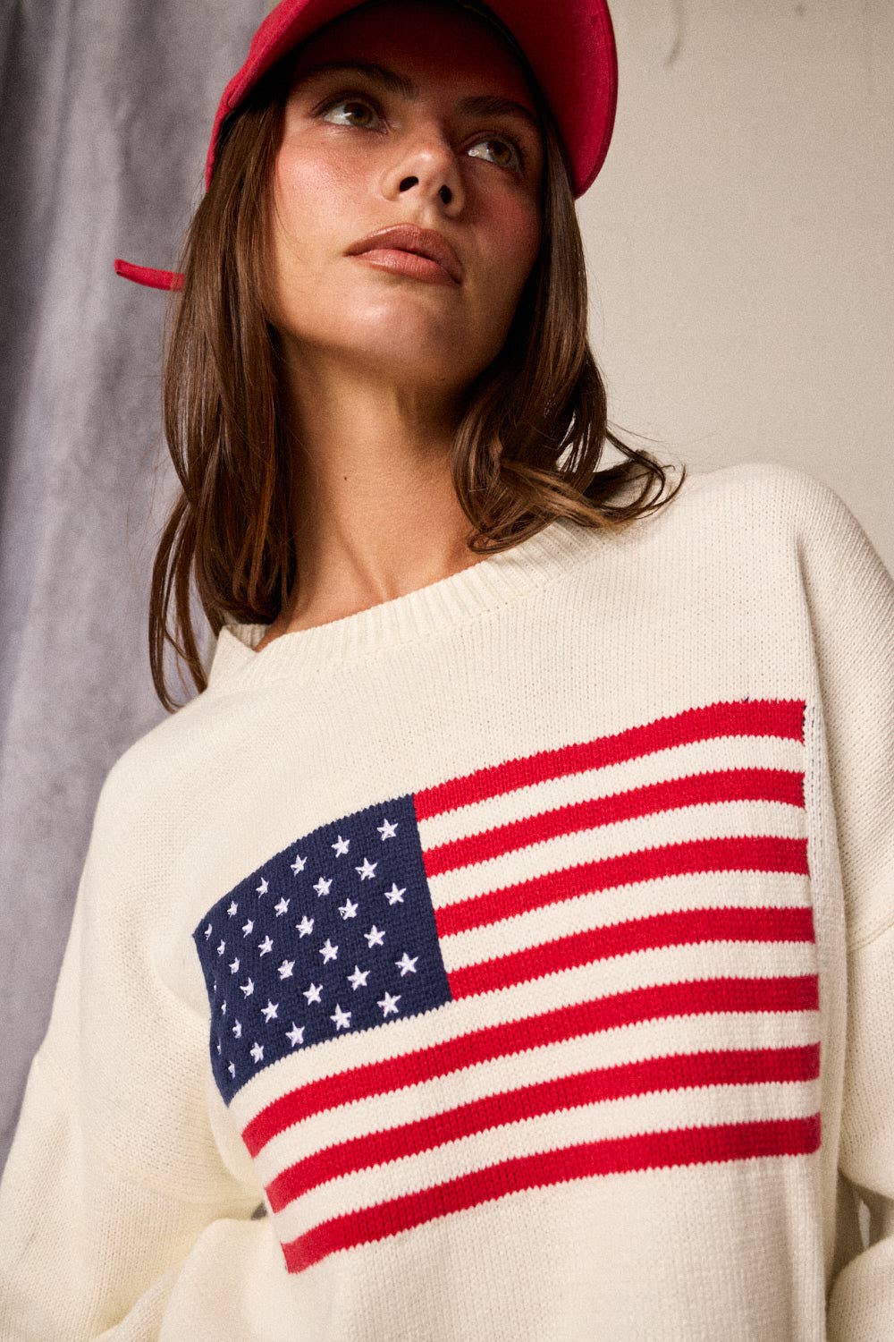 PT18872 American flag Long-sleeved Top