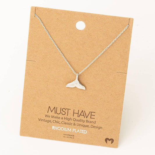Gold Dipped Fish Tail Pendant Necklace