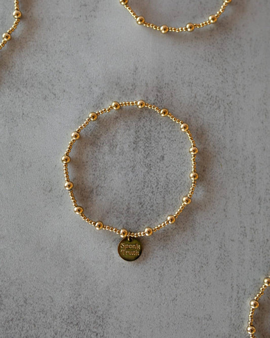 2mm + 4mm Gold Bead Stacking Bracelet