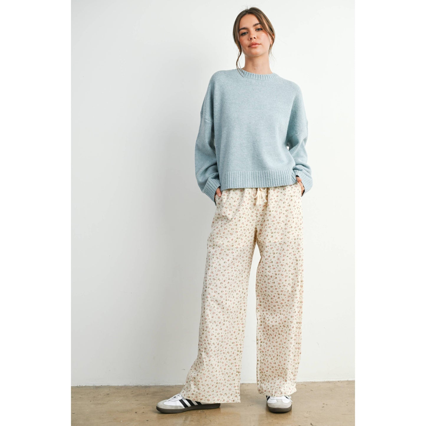 Floral Print Drawstring Pants - BMP7814